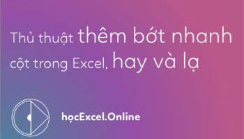 Các thủ thuật thêm bớt nhanh cột trong Excel, hay và lạ – Thủ thuật Excel